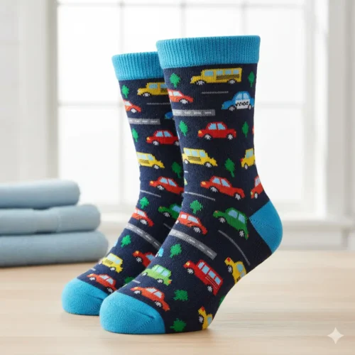 Calcetines con estampado de coches para niños