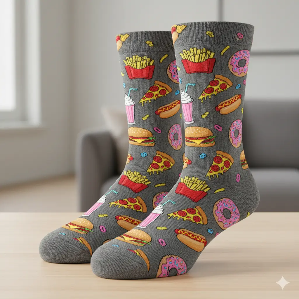 Calcetines con estampado de dulces
