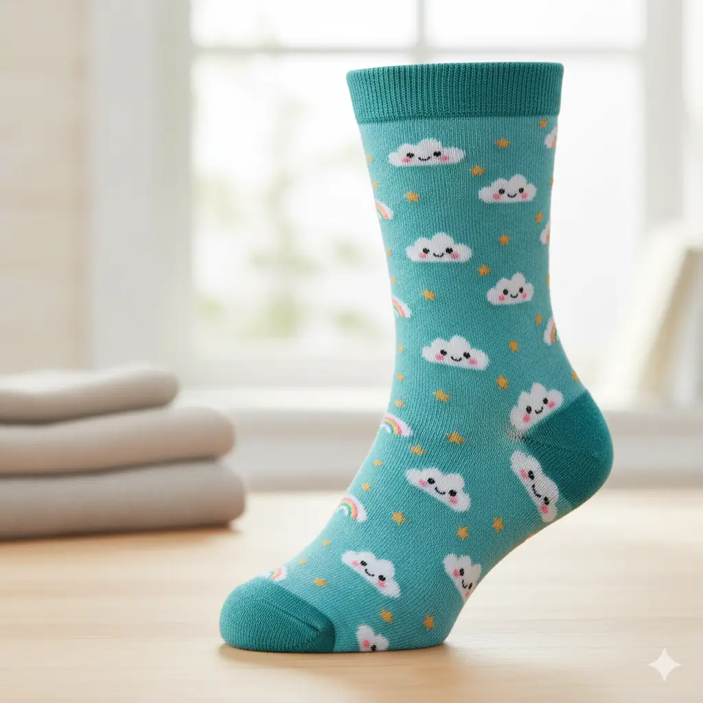 Calcetines azules con nubes